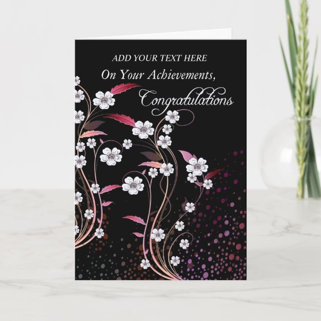 Carte Félicitations / Réalisation Flourissement Des Pans (Devant)