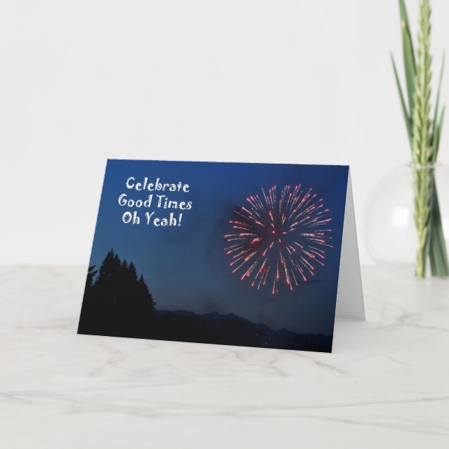 Carte Félicitations - Remise de diplômes - Feux d'artifi (Devant)