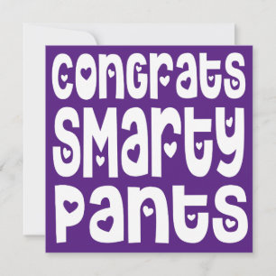 Carte Félicitations Smarty Pantalons Texte Coeurs Exam P