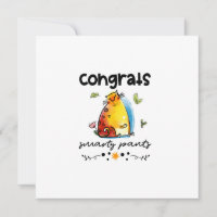 Félicitations Smarty Pants Drôle Drôle Cat Cartoon