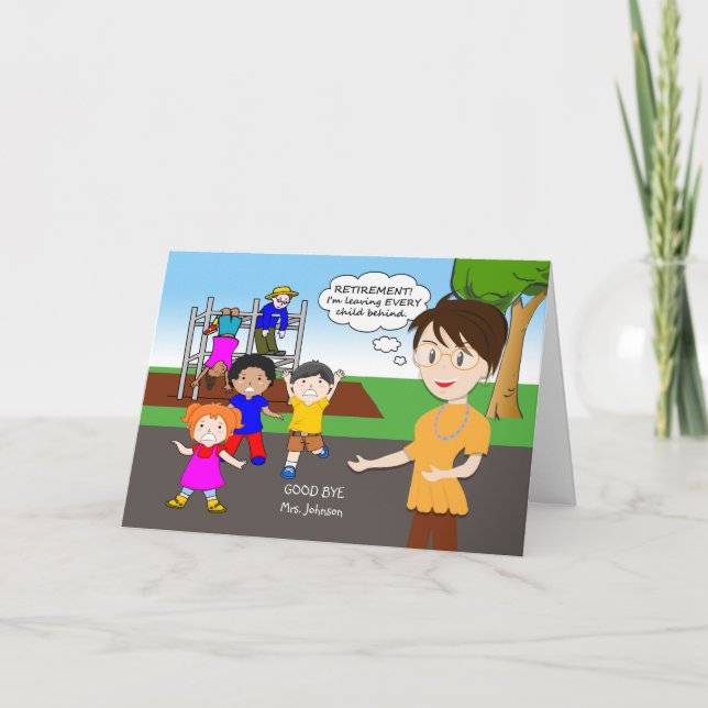 Carte Félicitations sur mesure pour la retraite des ense (Devant)