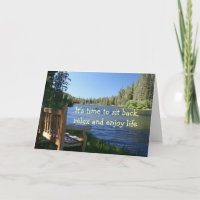 Félicitations sur votre retraite, banc, lac