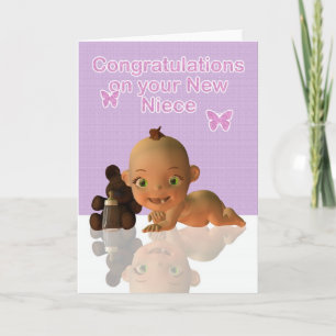 Carte Félicitations Tante et Oncle Nouveau bébé Nièce bl