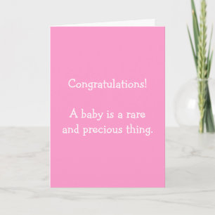 Carte Félicitations ! Un bébé est un Th rare et précieux
