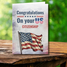 Félicitations US Citoyenneté New America Citizen