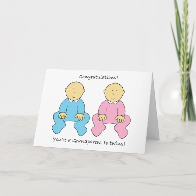 Carte Félicitations Vous êtes grand-parent pour les jume (Devant)