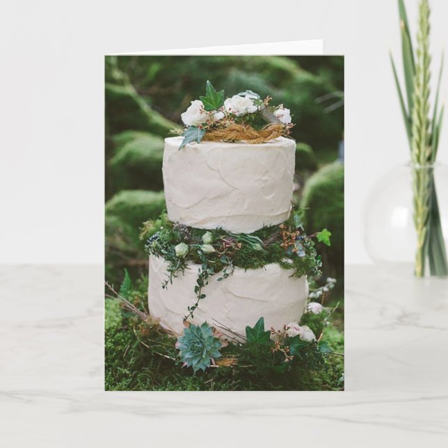 Carte Félicitations - Woodland Mariage Cake (Devant)