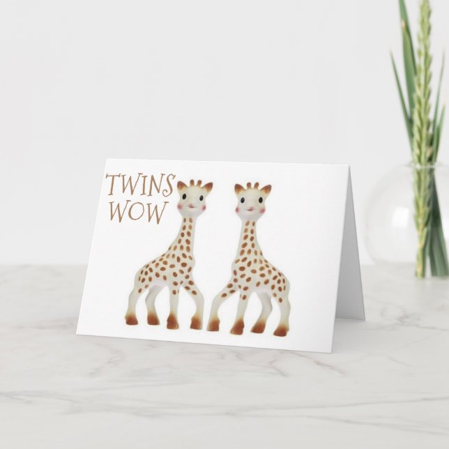 CARTE FÉLICITE "LES JUMEAUX" DOUBLE L'AMOUR ET LE BONHEU (Devant)