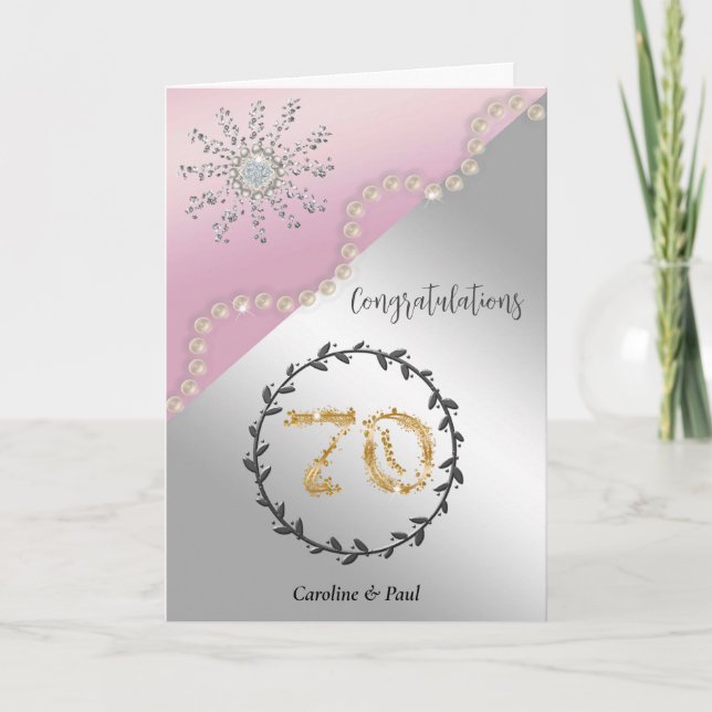 Carte Félicitez les amis pour le 70e anniversaire du Mar (Devant)
