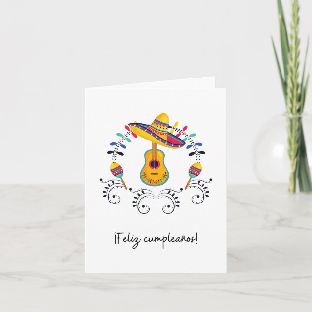 Carte ¡Feliz cumpleaños !, anniversaire heureux en Espag (Devant)