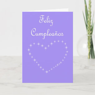 Carte Feliz Cumpleaños espagnol Anniversaire avec coeur 