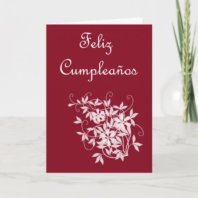 Carte Feliz Cumpleaños espagnol Anniversaire avec fleurs (Devant)
