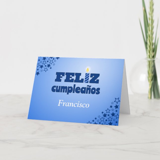 Carte Feliz cumpleaños espagnol anniversaire personnalis (Devant)