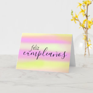 Carte Feliz Cumpleaños espagnol Anniversaire pinceau