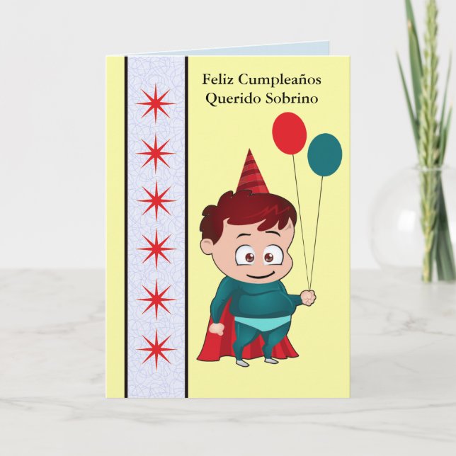 Carte Feliz Cumpleaños Querido Sobrino (Devant)