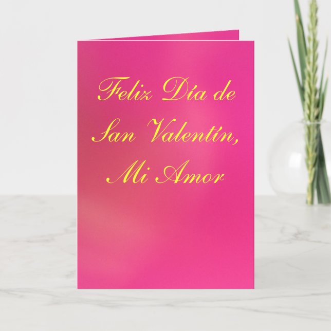 Carte - Feliz Día de San Valentín, MI Amor - Rosa (Devant)