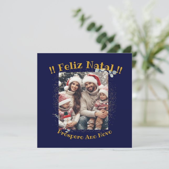 Carte Feliz Natal e Próspero Ano Calligraphie Religieuse (Debout devant)