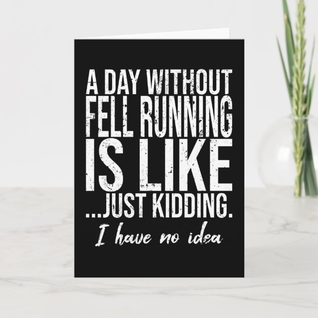 Carte Fell Running drôle cadeau sportif (Devant)