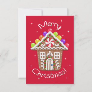 Carte Felt Look en pain d'épices Maison Noël