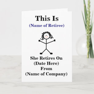 Carte Female Big Sticklady Retirement Card Customize !