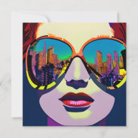 Femme Abstraite en lunettes de soleil avec réflexi
