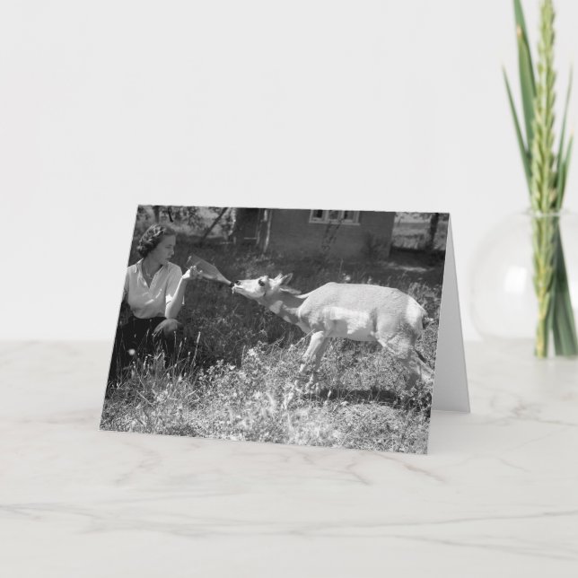 Carte Femme allaitant une antilope (Devant)