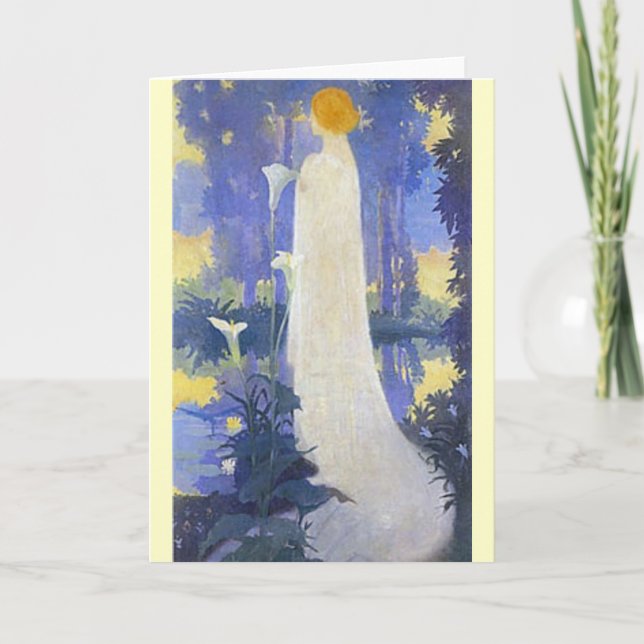 Carte Femme Art Nouveau avec Calla Lilies (Devant)
