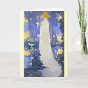 Carte Femme Art Nouveau Éthérée sous les Callas au Clair