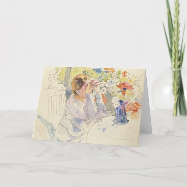 Carte Femme au bouquet de fleurs | Philipp Franck (Devant)