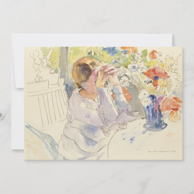 Carte Femme au bouquet de fleurs | Philipp Franck (Devant)