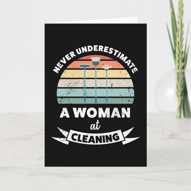 Carte Femme au ménage maison femme-cadeau de ménage (Devant)