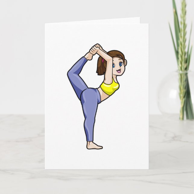 Carte Femme au Yoga Stretching exercices Legs (Devant)