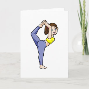 Carte Femme au Yoga Stretching exercices Legs