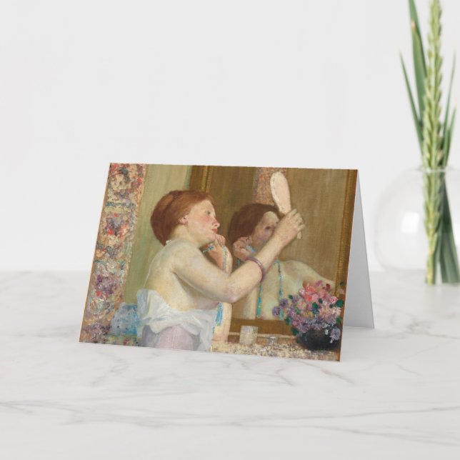 Carte Femme avec miroir | Frederick Carl Frieseke (Devant)