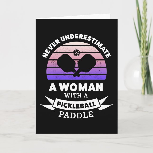 Carte Femme avec Pickleball Paddle Drôle cadeau (Devant)