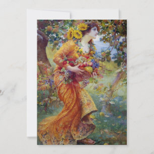 Carte Femme avec récolte estivale