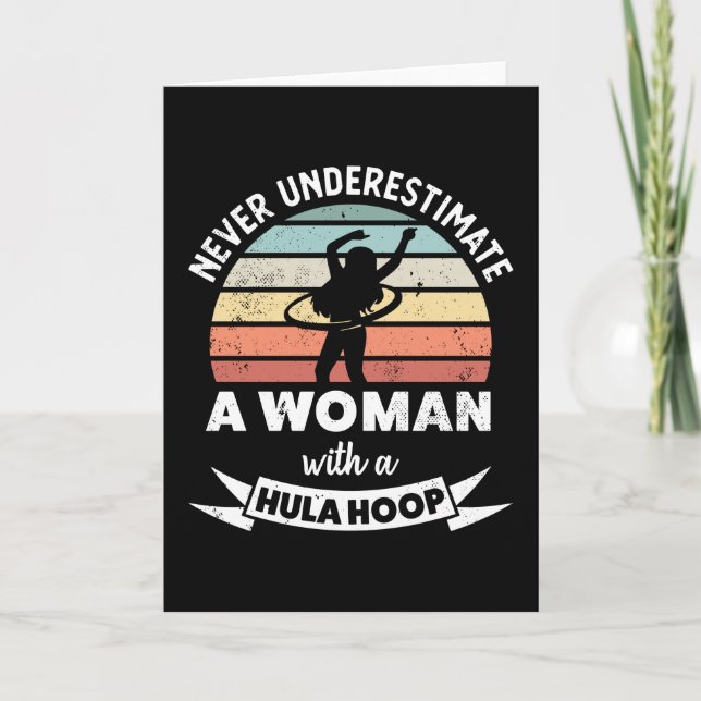 Carte Femme avec un cerceau hula Cadeau drôle de hooping (Devant)