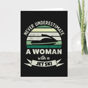 Carte Femme avec un Jet Ski Cadeaux drôles de voile pour