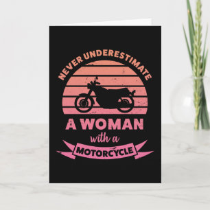 Carte Femme avec une moto Dons Amusante Femme