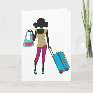 Carte Femme Avec Une Valise