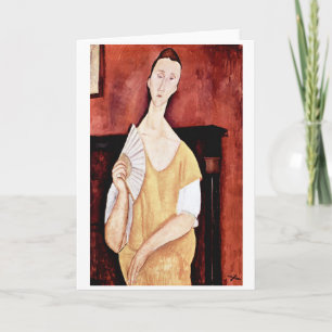 Carte Femme avec ventilateur, Modigliani