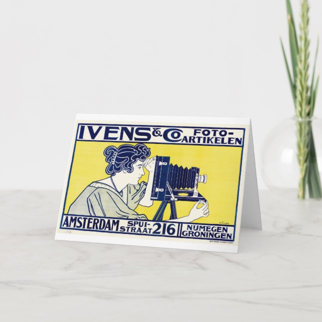 Carte Femme caméra, photographe, Van Caspel (Devant)
