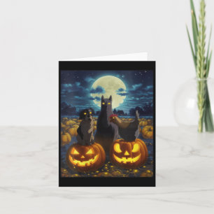 Carte Femme Chat Noir Chien Poulet Halloween Citrouille