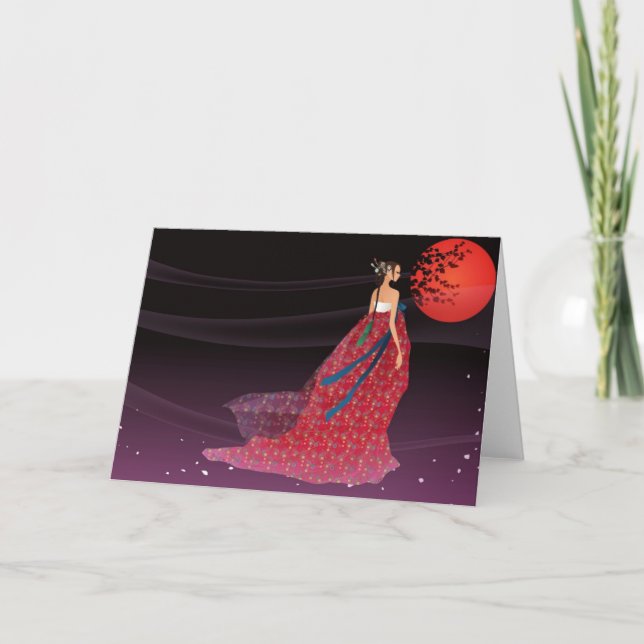 Carte Femme coréenne portant un hanbok (Devant)
