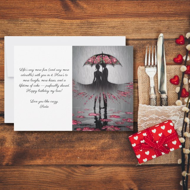 Carte Femme d'anniversaire ou mari romantique mignonne m (Créateur téléchargé)