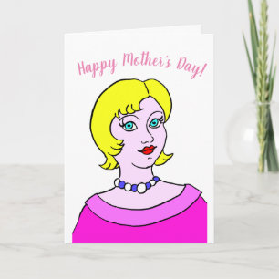 Carte Femme de dessin animé pour la fête des mères
