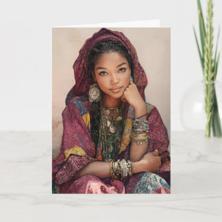 Carte Femme des Comores - Portrait Ethnique de Femme Afr