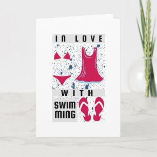 Carte Femme - En Amour Avec La Natation