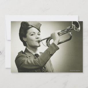 Carte Femme en uniforme de soldat