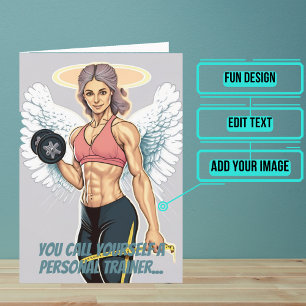 Carte Femme Entraîneur personnel ou entraîneur Gym Anniv